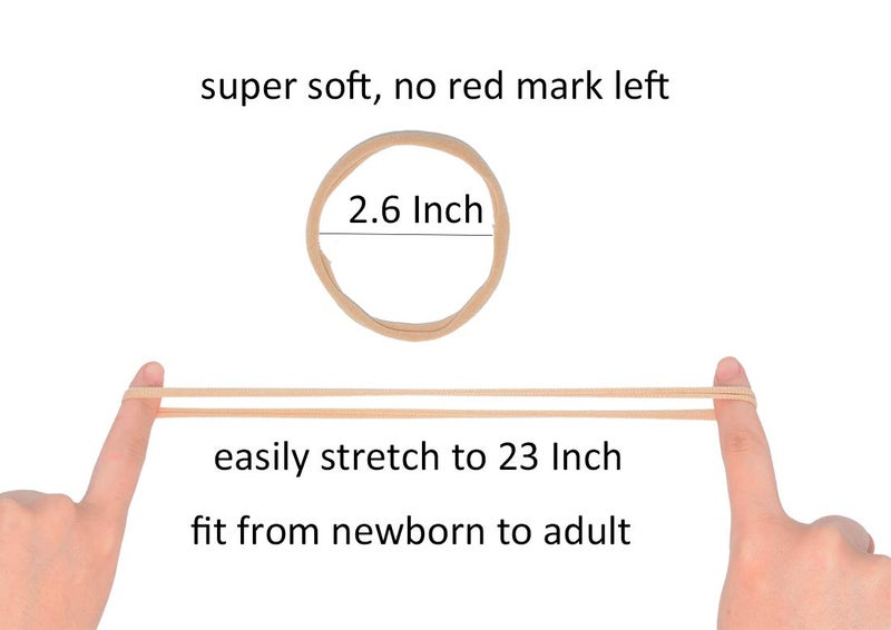 catin Super Soft Nylon Headband for Newborn Baby Girl Kids, High Stretchy, 20pcs for DIY Crafts - Image 4